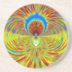 Farbenfroher Kaleidoskop-Kunst-Druck Getränkeuntersetzer