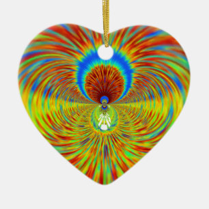Farbenfroher Kaleidoskop-Kunst-Druck Keramikornament