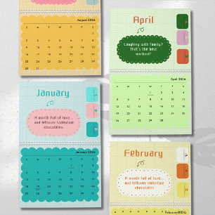 Farbenfroher Kalender mit fröhlicher Inspiration