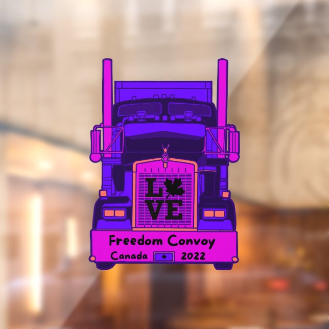 Farbenfroher kanadischer Freiheitskonvoi Fensteraufkleber (Blatt 2)