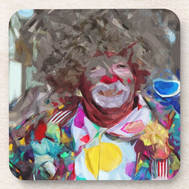 Farbenfroher Karneval Clown Abstrakter Impressioni Untersetzer (Vorderseite)