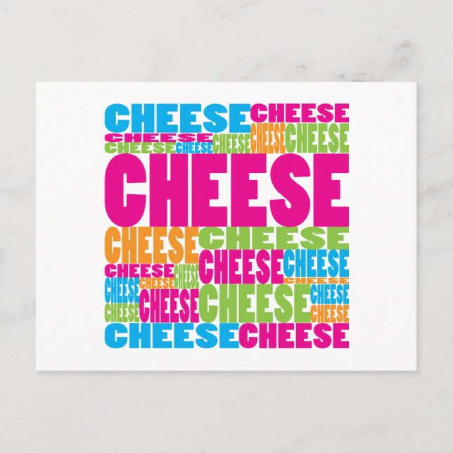 Farbenfroher Käse Postkarte (Vorderseite)