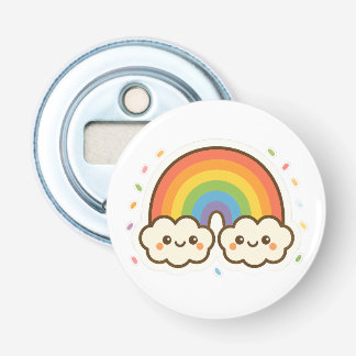 Farbenfroher Kawaii-Regenbogenpride Flaschenöffner