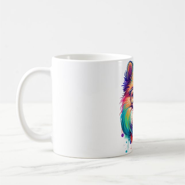 Farbenfroher Kawaii Spitz Hipster Kaffeetasse (Links)