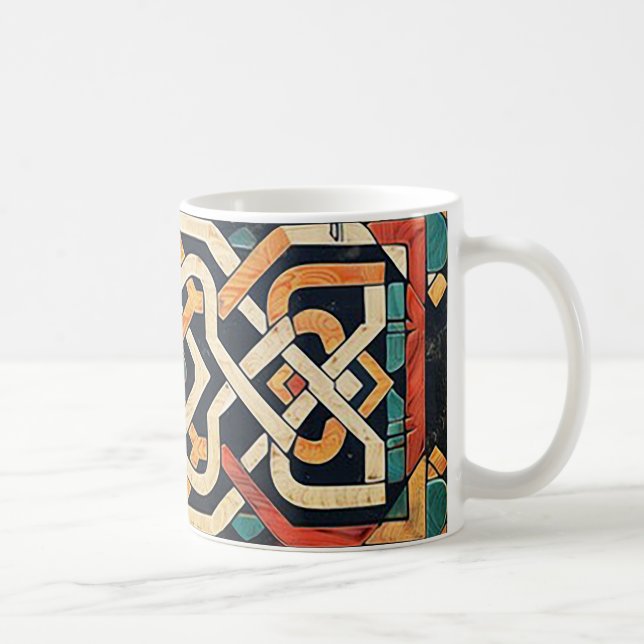 "Farbenfroher keltischer Knoten" Kaffeetasse (Rechts)