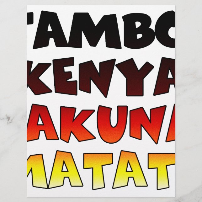 Farbenfroher Kenyan Cheer: Jambo Hakuna Matata Del (Vorderseite)