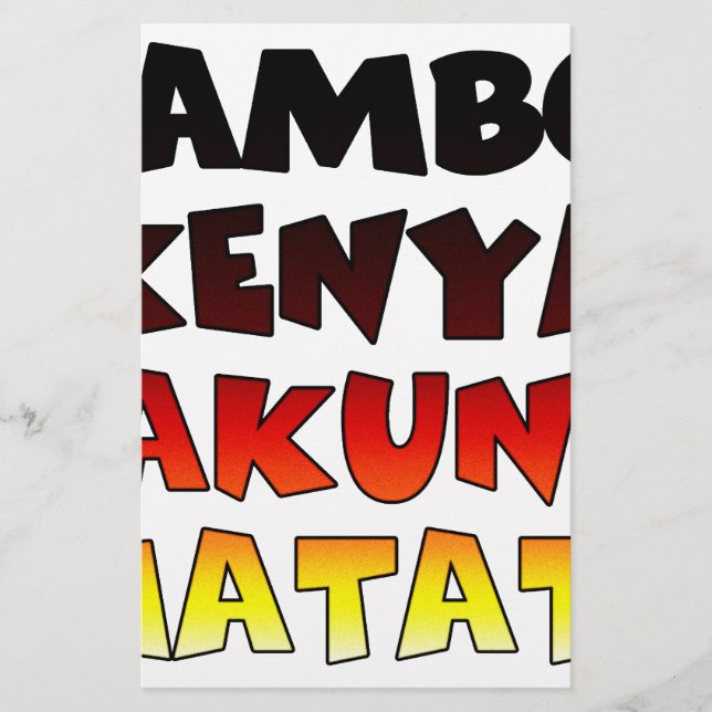 Farbenfroher Kenyan Cheer: Jambo Hakuna Matata Del (Vorderseite)