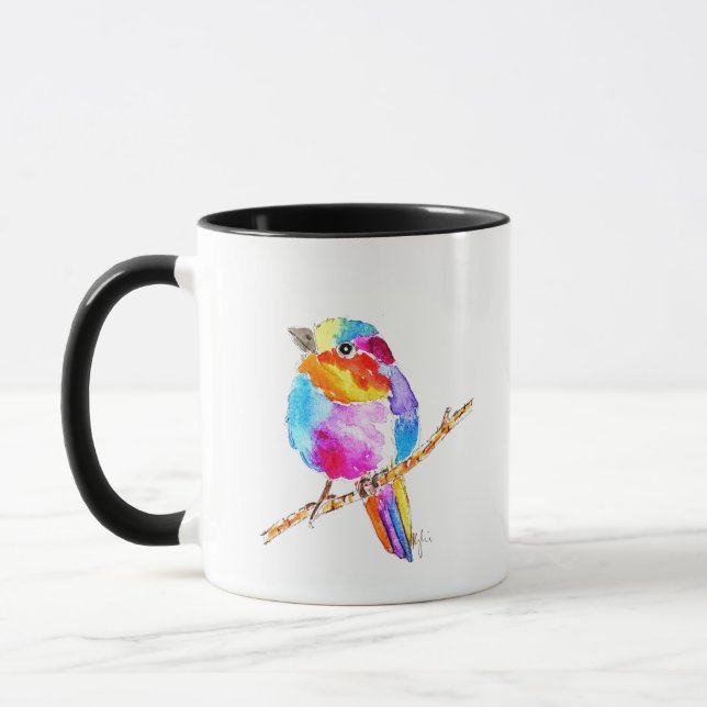 Farbenfroher kleiner Vogel Tasse (Links)