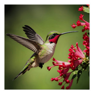 Farbenfroher Kolibri Poster