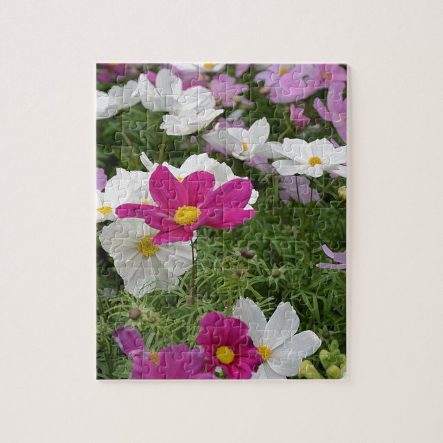 Farbenfroher Kosmoblütengarten Puzzle (Vertikal)