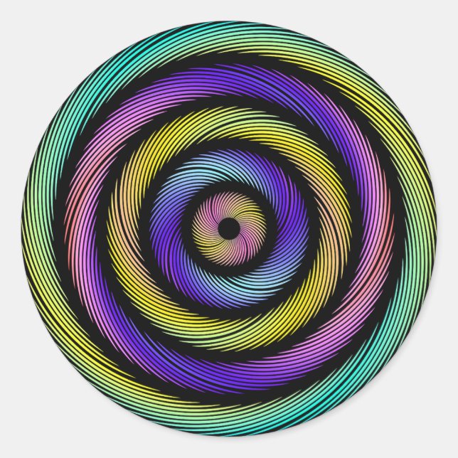 farbenfroher Kreis von Wimpern Runder Aufkleber (Vorderseite)