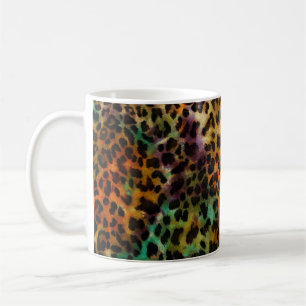 Farbenfroher Leopard: Abstrakte Vintage-Textur Kaffeetasse
