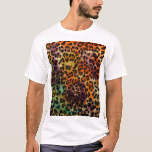 Farbenfroher Leopard: Abstrakte Vintage-Textur T-Shirt