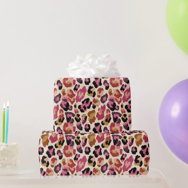 Farbenfroher Leopardenprint Geschenkpapier (Partygeschenke)