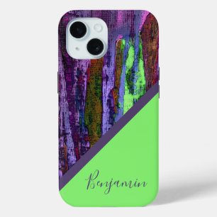farbenfroher +lila neongrüner, schicker cooler Mar Case-Mate iPhone Hülle