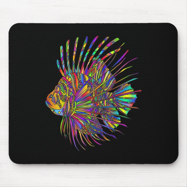 Farbenfroher Löwenfisch Löwen Fisch  Mousepad (Vorne)