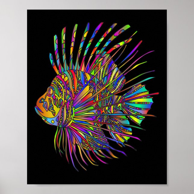 Farbenfroher Löwenfisch Löwen Fisch  Poster (Vorne)