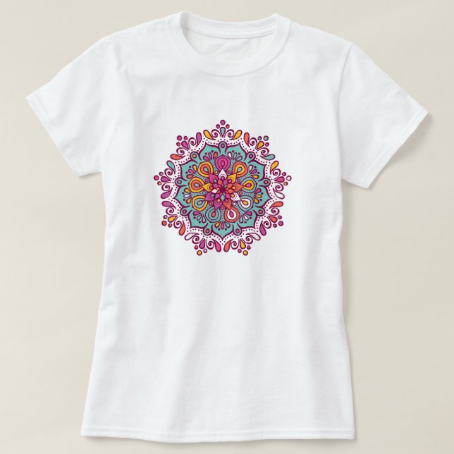 Farbenfroher Mandala T - Shirt (Design vorne)