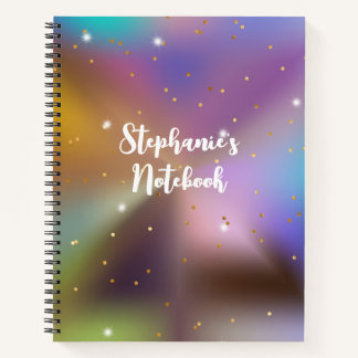 Farbenfroher Metallischer Glitzer Glam Girly Notizbuch