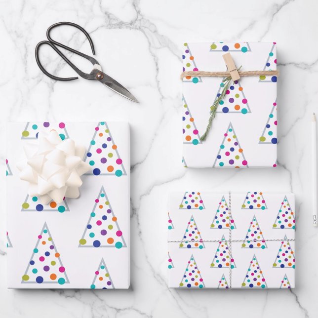 Farbenfroher moderner Weihnachtsbaum Geschenkpapier Set (Von Creator hochgeladen)
