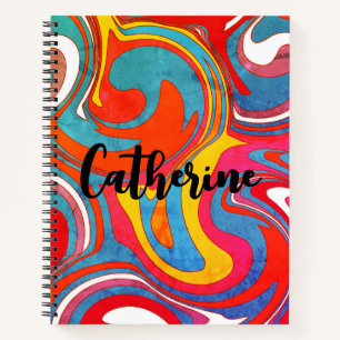 Farbenfroher Muster Individuelle Name Personalisie Notizbuch