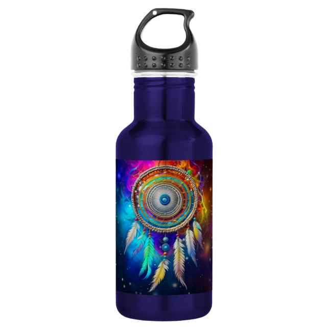 Farbenfroher Mystical Dreamcatcher Edelstahlflasche (Vorderseite)