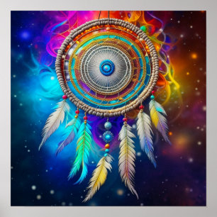 Farbenfroher Mystical Dreamcatcher Poster