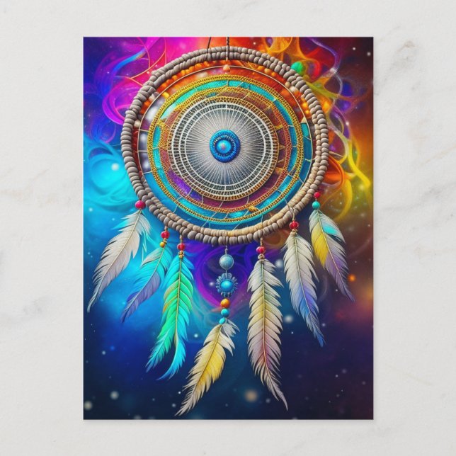 Farbenfroher Mystical Dreamcatcher Postkarte (Vorderseite)