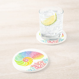 Farbenfroher Nautilus Sandstone Untersetzer