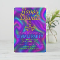 Farbenfroher Neon Glow Happy Diwali Party