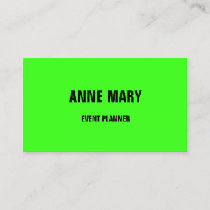 Farbenfroher Neon Green Bright Event Planner 2025 Visitenkarte