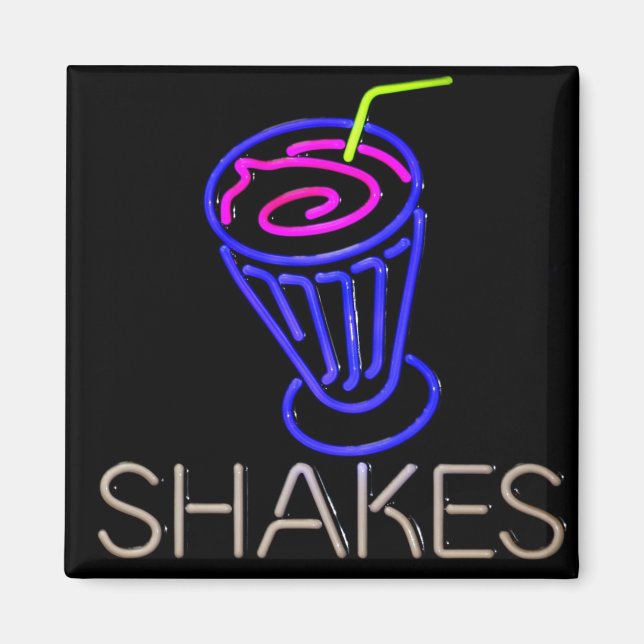 Farbenfroher Neon Milkshake Magnet (Vorne)
