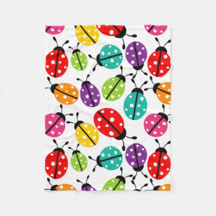 Farbenfroher Niedlicher Lady Bug Nahtloses Muster Fleecedecke