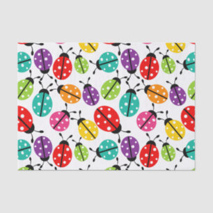 Farbenfroher Niedlicher Lady Bug Nahtloses Muster Seidenpapier