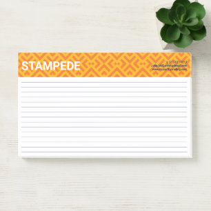 Farbenfroher Orange Gelber Chevron Karo Post-it Klebezettel