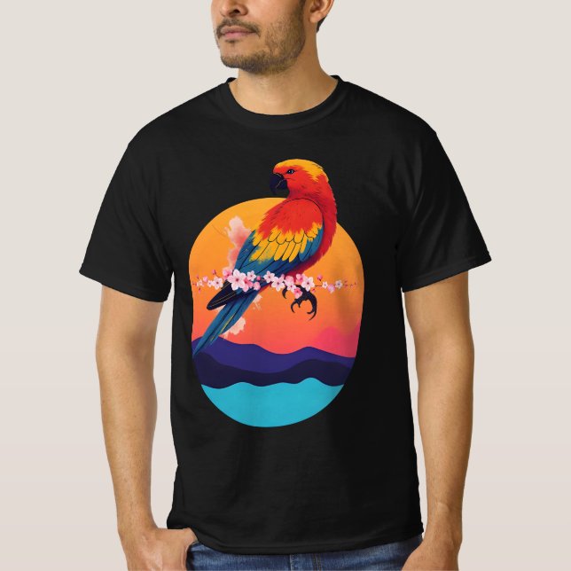 Farbenfroher Papagei - Design für tropische Vögel T-Shirt (Vorderseite)