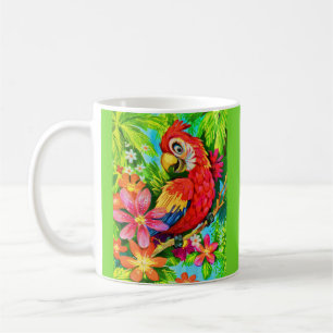 farbenfroher Papagei Kaffeetasse