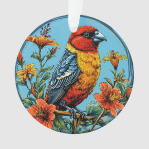 Farbenfroher Papageienkreuzschnabel Vogel Ornament