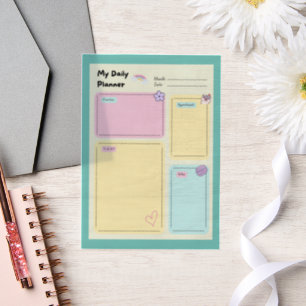 Farbenfroher Pastel Kawaii Niedlicher Tagesplaner
