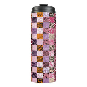 Farbenfroher Patchwork-Reisebecher Thermosbecher