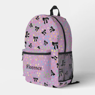 Farbenfroher personalisierter lila Blumen-Schleife Bedruckter Rucksack