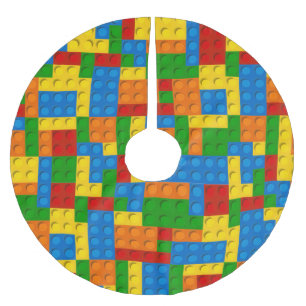 farbenfroher Plastikblock Weihnachtsbaumrock Polyester Weihnachtsbaumdecke