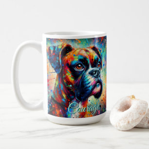 Farbenfroher Pop Art Boxer Dog Aquamarin Blaue Hun Kaffeetasse