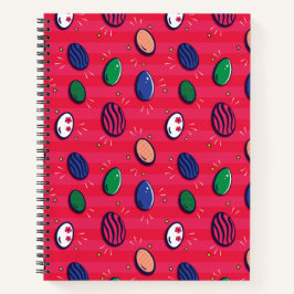 Farbenfroher Pop Art Ostereier Muster Notizbuch
