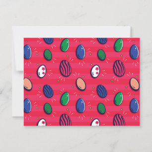 Farbenfroher Pop Art Ostereier Muster Postkarte