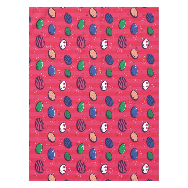 Farbenfroher Pop Art Ostereier Muster Tischdecke (Vorderseite)