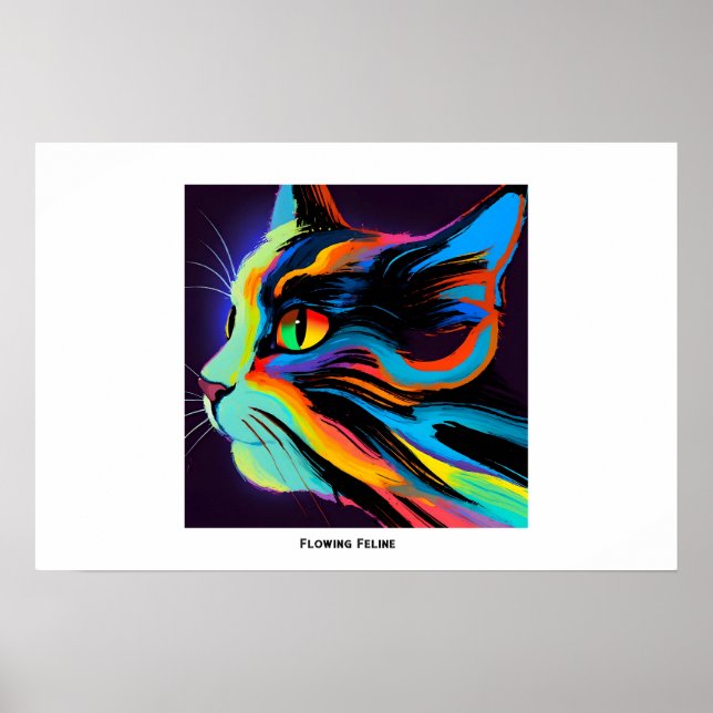 Farbenfroher Pop Fantastische Bergwelten Poster (Vorne)