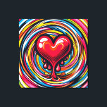 Farbenfroher Pop Kunst 'Melting Heart' Leinwanddruck<br><div class="desc">Farbenfrohe Pop Art 'Melting Heart' über Whirlpool / Vortex Hintergrund</div>