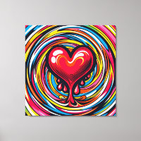 Farbenfroher Pop Kunst 'Melting Heart'