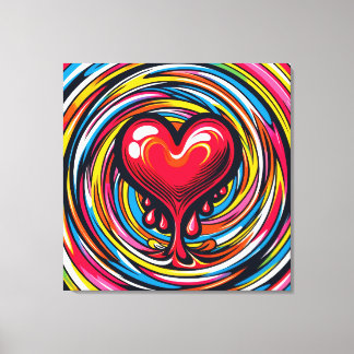 Farbenfroher Pop Kunst 'Melting Heart' Leinwanddruck